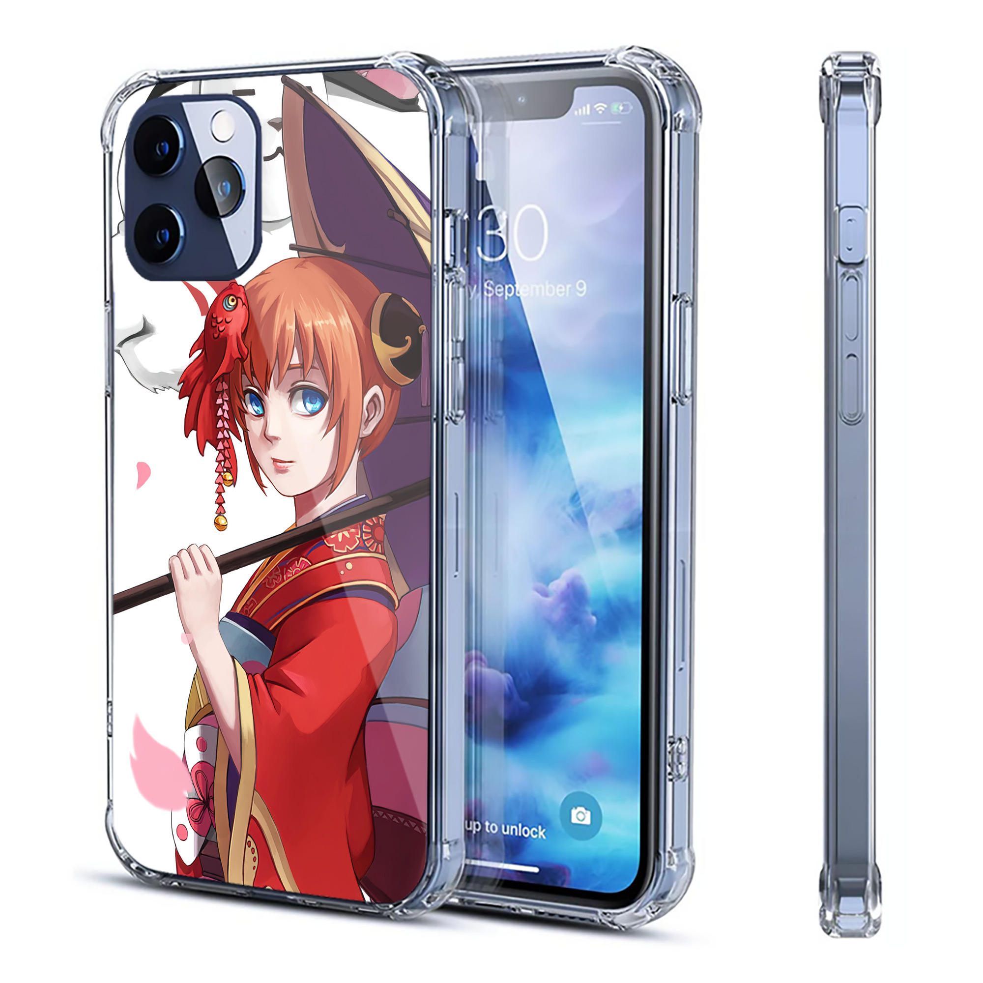 ぎんたま 坂田銀時（さかたぎんとき） 神楽 志村新八（しむら しんぱち） GINTAMA Sakata Gintoki Kagura Shimura Shinpachi 【iPhone 12シリーズ対応】透明スマホケース（クリアソフトケース）